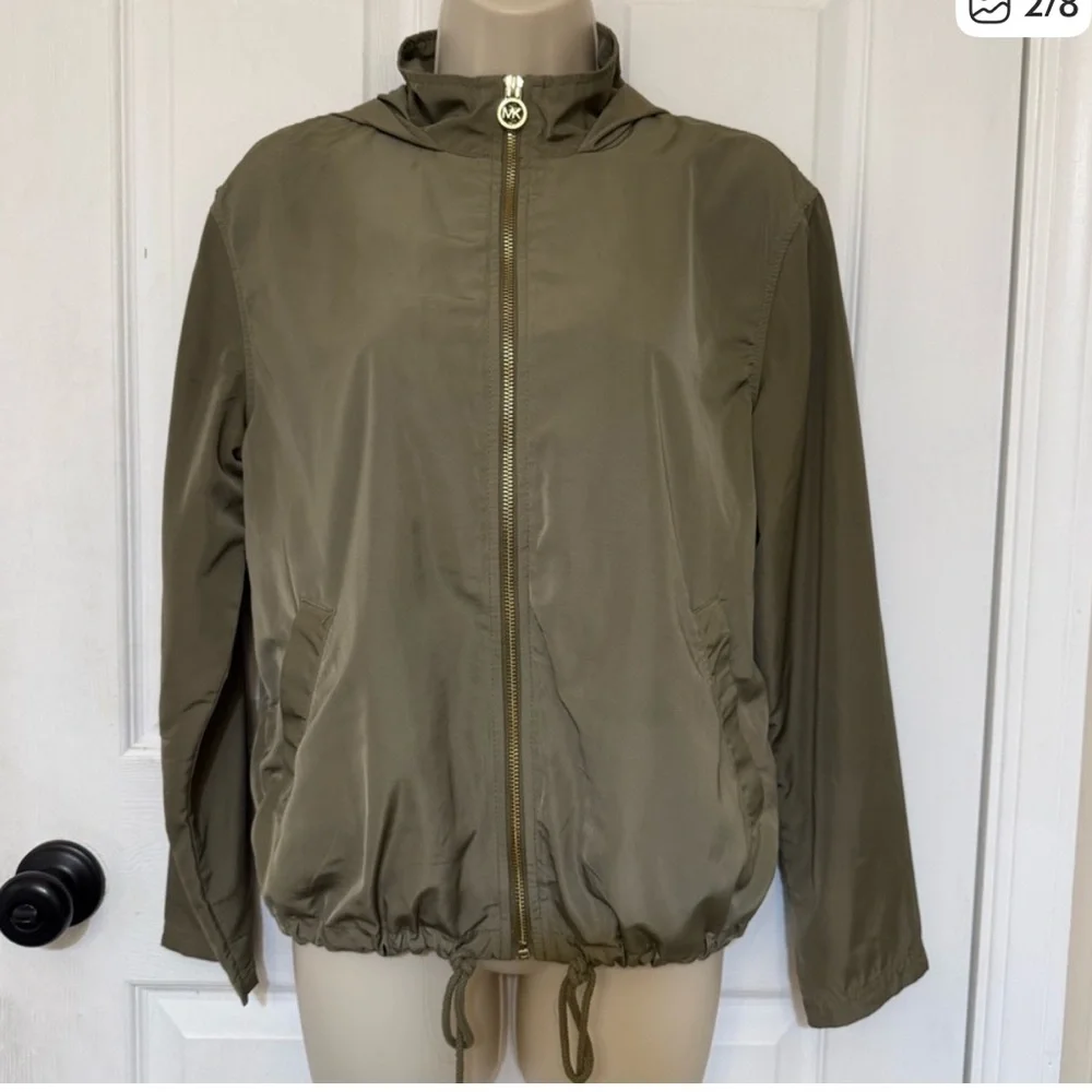 Michael Kors Olive Green Lightweight Hooded Jacket XS